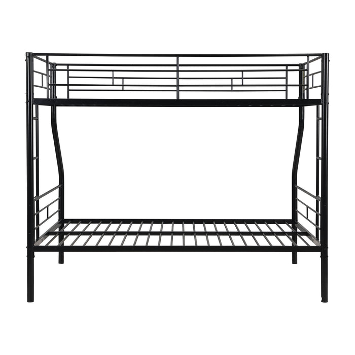 Twin Over Full Bunk Bed With Large Under-Bed Storage - Black