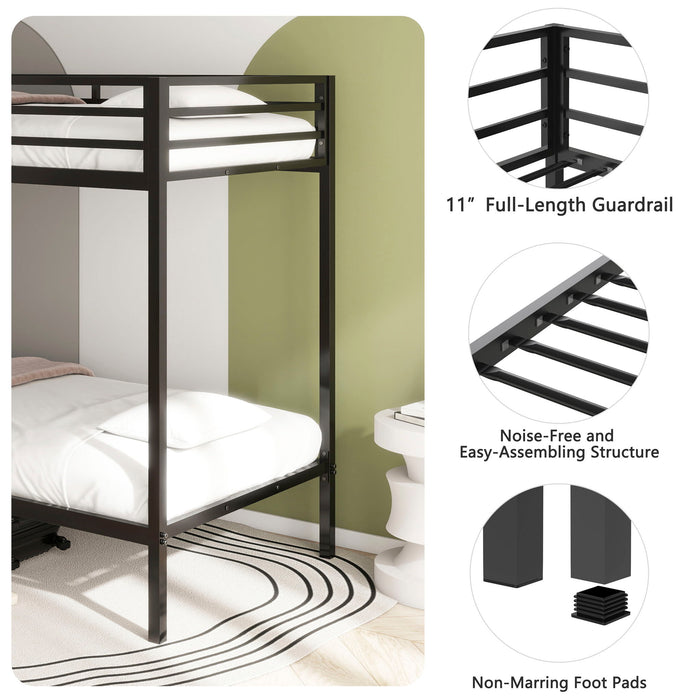 Adam - Twin Over Twin Bunk Bed - Black