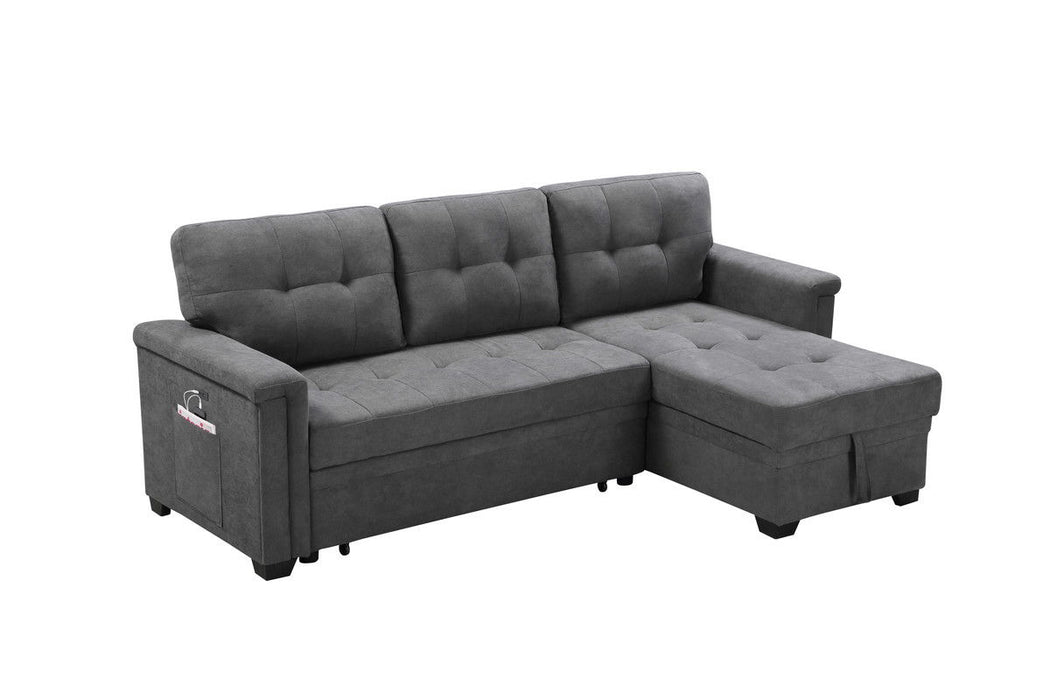 Ashlyn - Reversible Sleeper Sectional Sofa With Storage Chaise, USB Charging Ports And Pocket