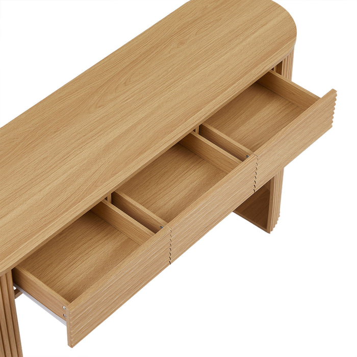Retro Console Table With Storage, 3 Drawers