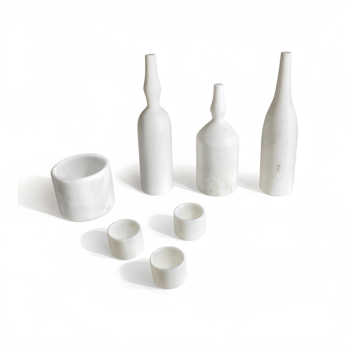 7 Pieces Luxury Natural Marble Living Room Accessories Set