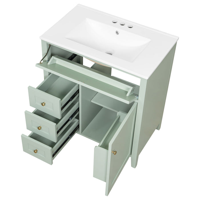 Bathroom Vanity With Sink, 3 Drawers And Adjustable Shelf, Freestanding Storage Unit