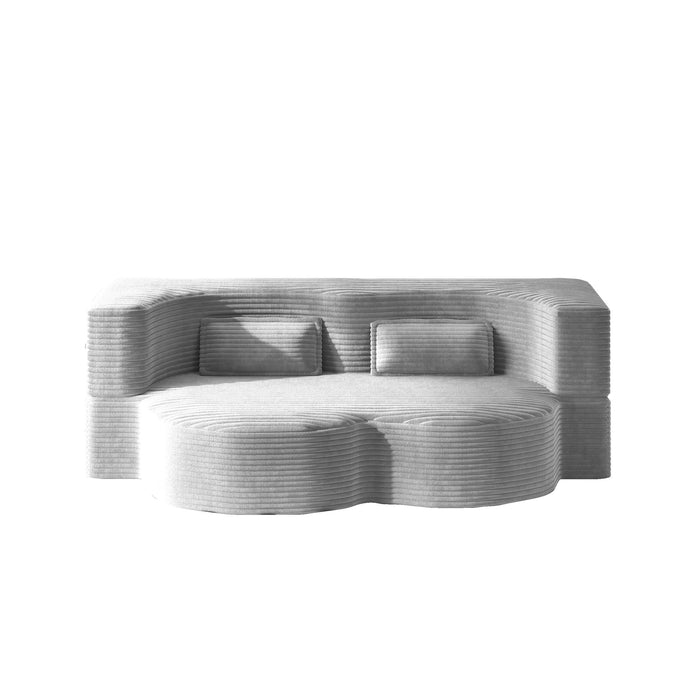 Floor Sofa With 2 Pillows, Convertible Twin Size Mattress For Living Room