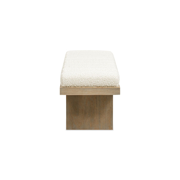 Bella - Upholstered Modern Accent Bench - Ivory White