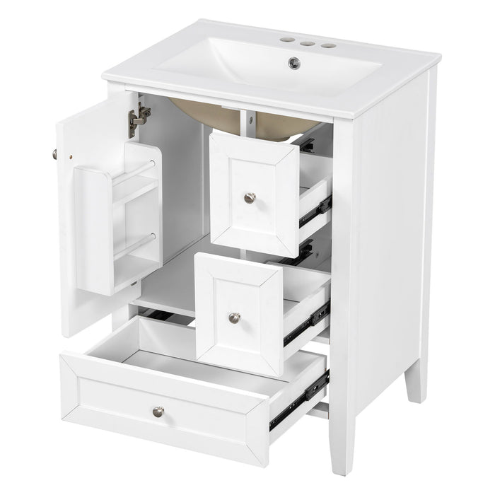 Modern Bathroom Vanity With Sink, Freestanding Cabinet With Drawers And Shelves