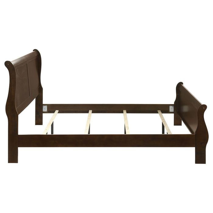 Graffenstaden - Eastern King Sleigh Bed With Curved Headboard And Footboard - Cappuccino