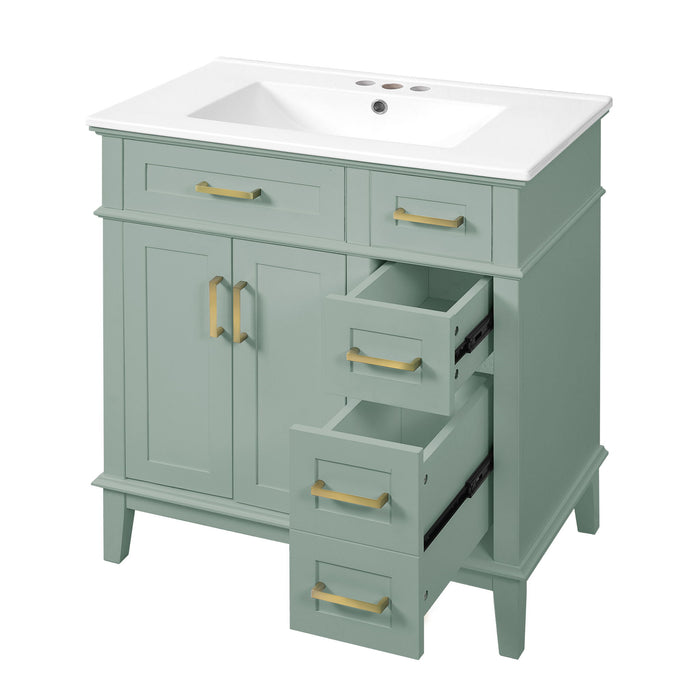 Modern Bathroom Vanity With Sink, Storage Cabinet, Soft Close Doors, Deep & Standard Drawers