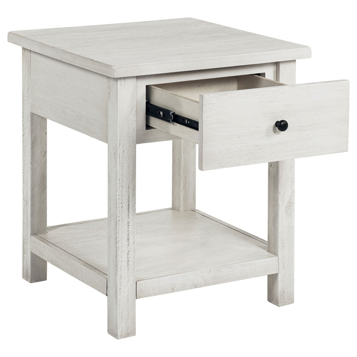 Castleton - 1 Drawer Wood End Table With Shelf
