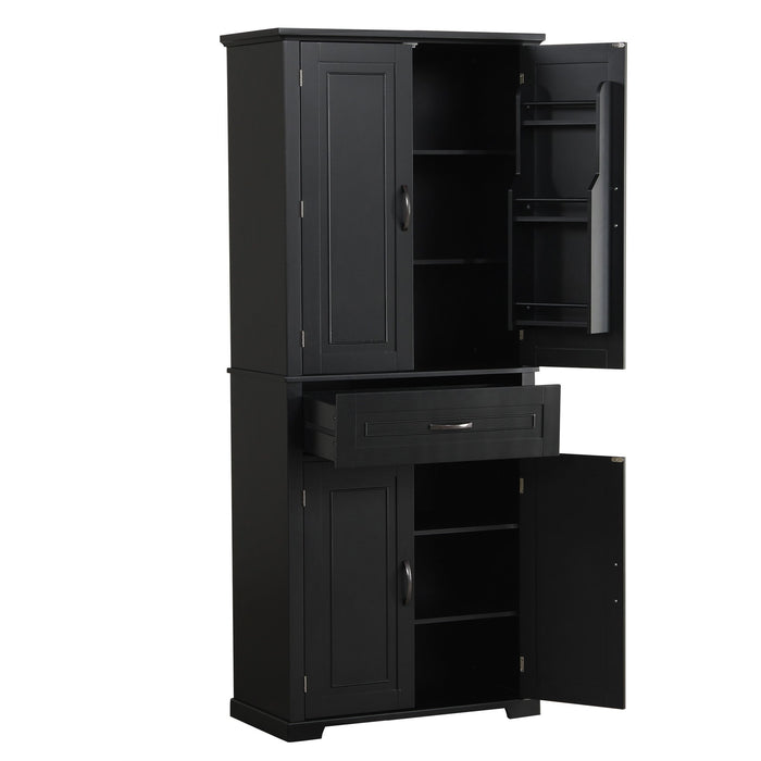Bathroom Storage Cabinet With Doors And Drawer, Adjustable Shelf