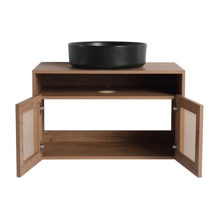 Bathroom Vanity & Art Sink, 2 Soft Close Doors, Float Mounting Design
