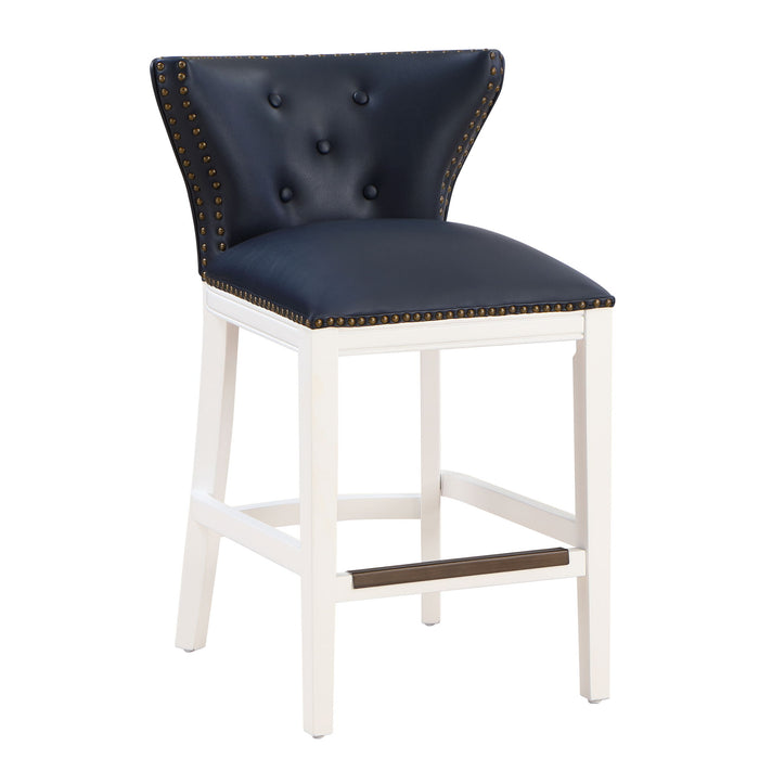 Macon - Counter Stool With Accents - Dark Blue
