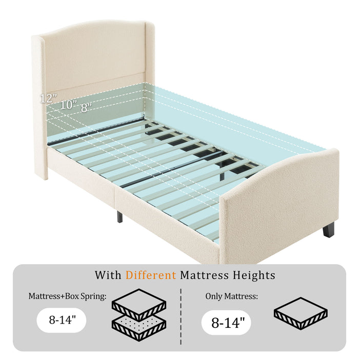 Platform Bed Frame With Tall Headboard And High Footboard