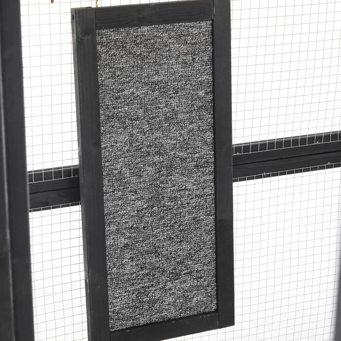 Outdoor Cat House, Diy Cat Enclosure Catio With Double Enter Doors