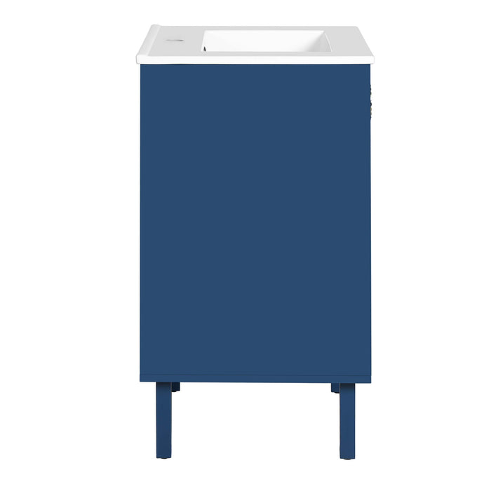 Bathroom Vanity With Sink, Soft-Close Door, Half-Moon Pulls