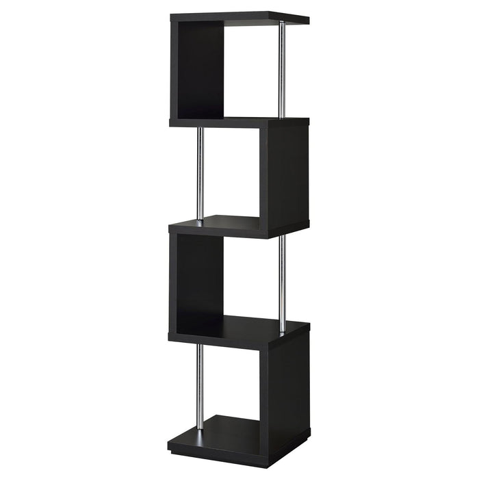 4 Tier Bookcase With Accents - Black