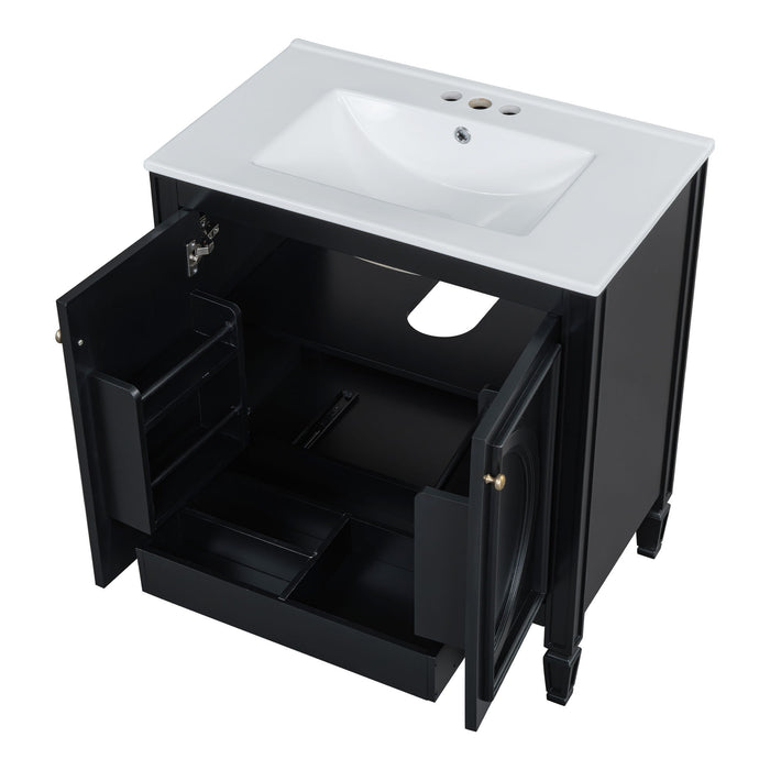 Bathroom Vanity With Sink With 2 Doors And Adjustable Shelf