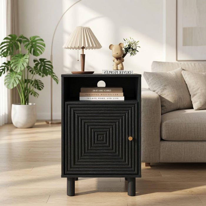 Nightstand With Charging Station & Storage