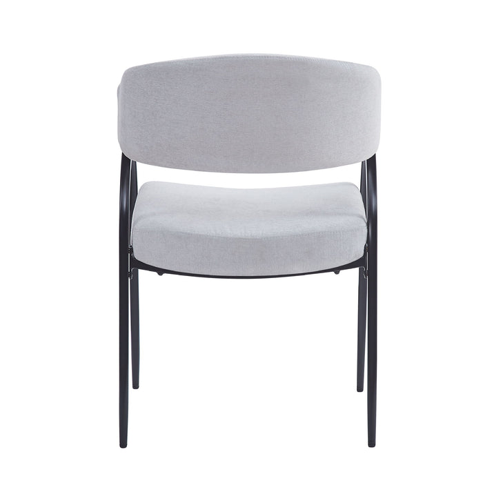 Contemporary Upholstered Dining Chairs With Metal Legs (Set of 2)