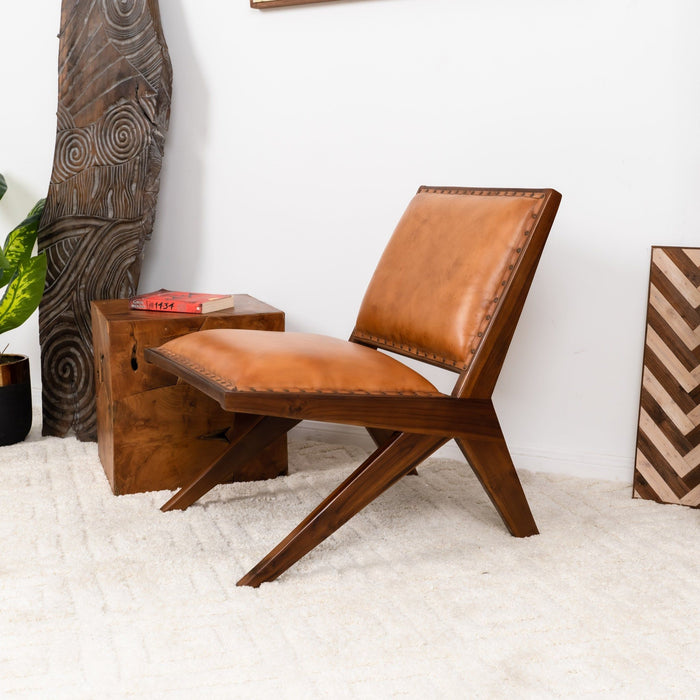 Colin - Lounge Chair - Brown / Tan