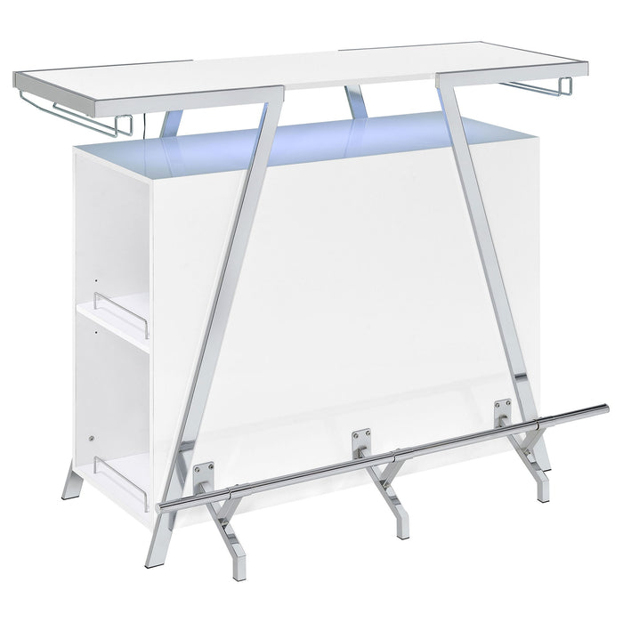 Katia - Wine Cabinet With LED Home Bar, 12 Bottle Storage - Gloss White