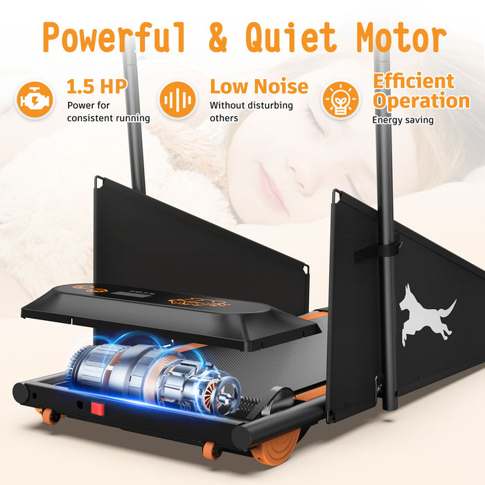 Dog Treadmill For Small To Medium Dogs With LED Display - Black / Orange