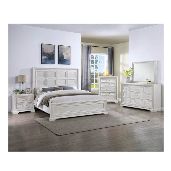 Geometric Design Headboard Panel Bed