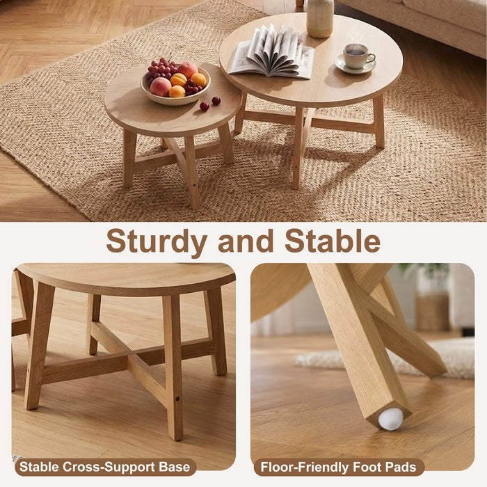Round Nesting Stackable Tables For Living Room
