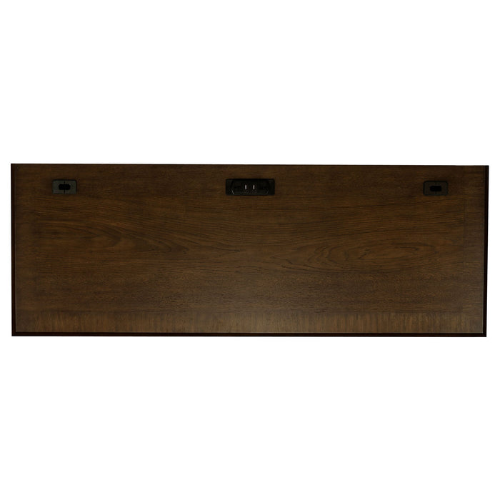 Stigham - 5 Drawer Credenza Office Desk - Oak