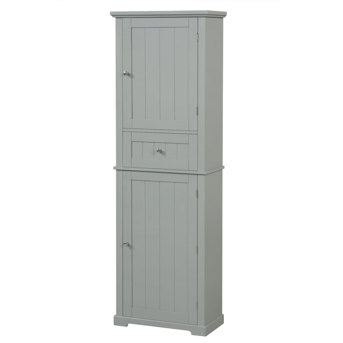 Tall Freestanding Bathroom Storage Cabinet With Drawer And Adjustable Shelf