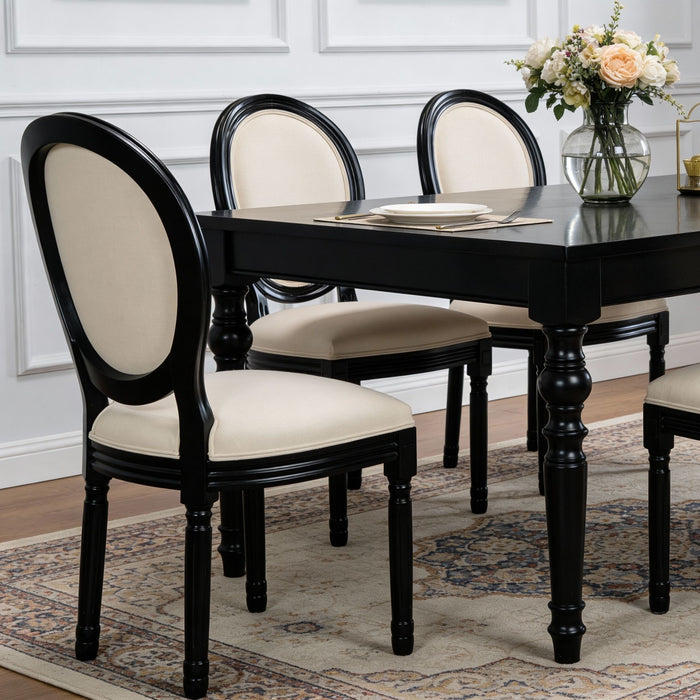 Upholstered & Round Back Dining Chairs (Set of 2)