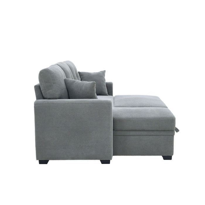 Sleeper Sectional With Pull Out Bed, Reversible Chaise