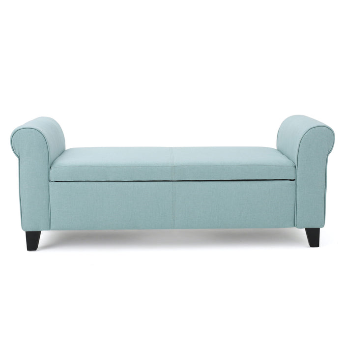Hayes - Armed Storage Bench With Rolled Arms And Button Tufting