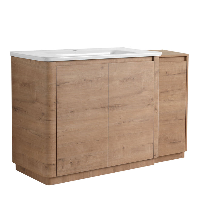 Freestanding Bathroom Vanity With Sink, 1 Small Storage Cabinet, Soft Close Door