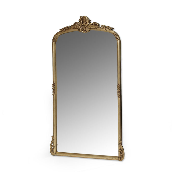 Traditional Handcrafted Over Mantle Mirror - Antique Gold
