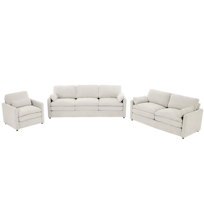 Cozy Upholstered Sofa Set For Living Room