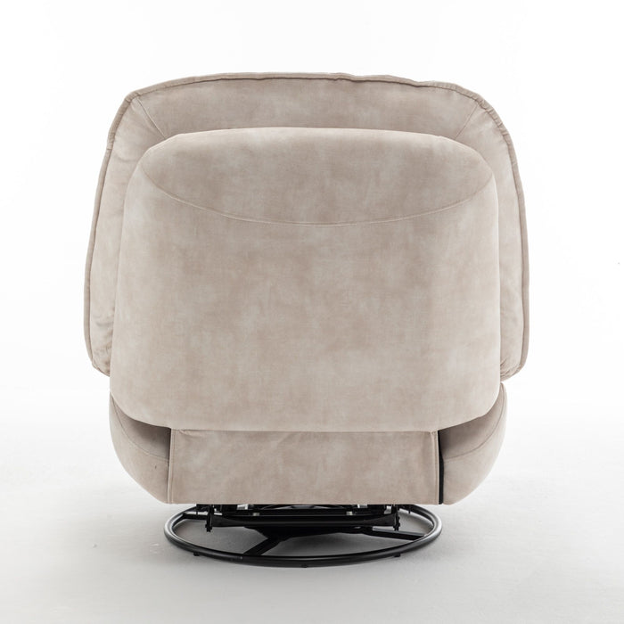 Modern Swivel Gliding Recliner Chair With Rocking Function And Phone Holder, Large Comfortable