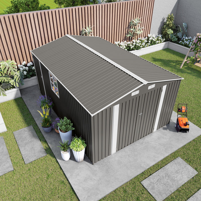 Outdoor Storage Shed With Lockable Doors