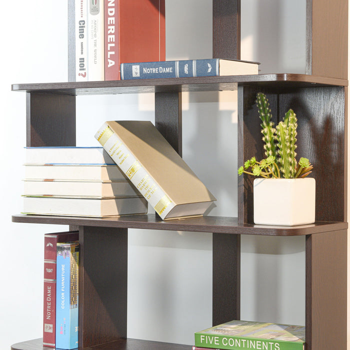Modern 5 Tier Open Storage Bookcase