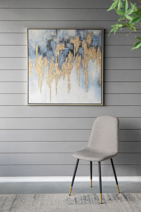 Modern Oil Painting, Square Framed Wall Art For Living Room Dining Room Office - Multicolor