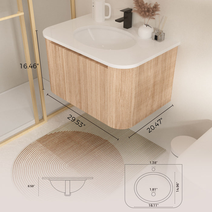 Wall Mounted Bathroom Vanity With Sink