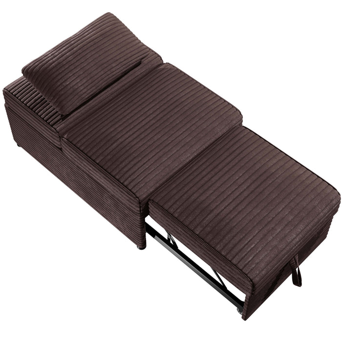 Sleeper Sofa Chair With Plush Cushion And Pull Out Bed Convertible Couch With Matching Pillow - Chocolate
