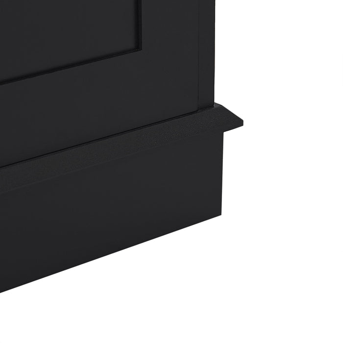 Tall Freestanding Bathroom Storage Cabinet With Adjustable Shelves And Side Hooks Board, Rectangle Design