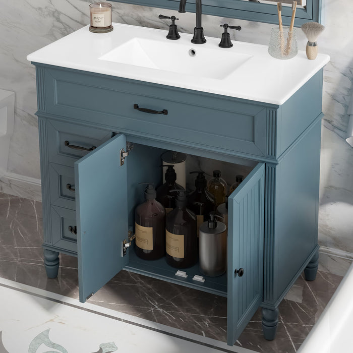 Bathroom Vanity With Sink, Freestanding Cabinet & Drawers