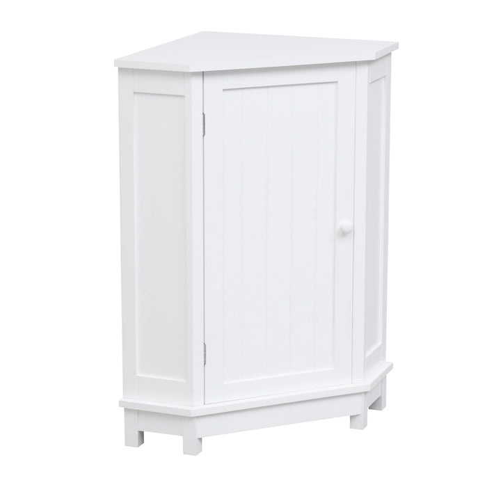 Bathroom Cabinet Triangle Corner Storage Cabinet With Adjustable Shelf Modern Style
