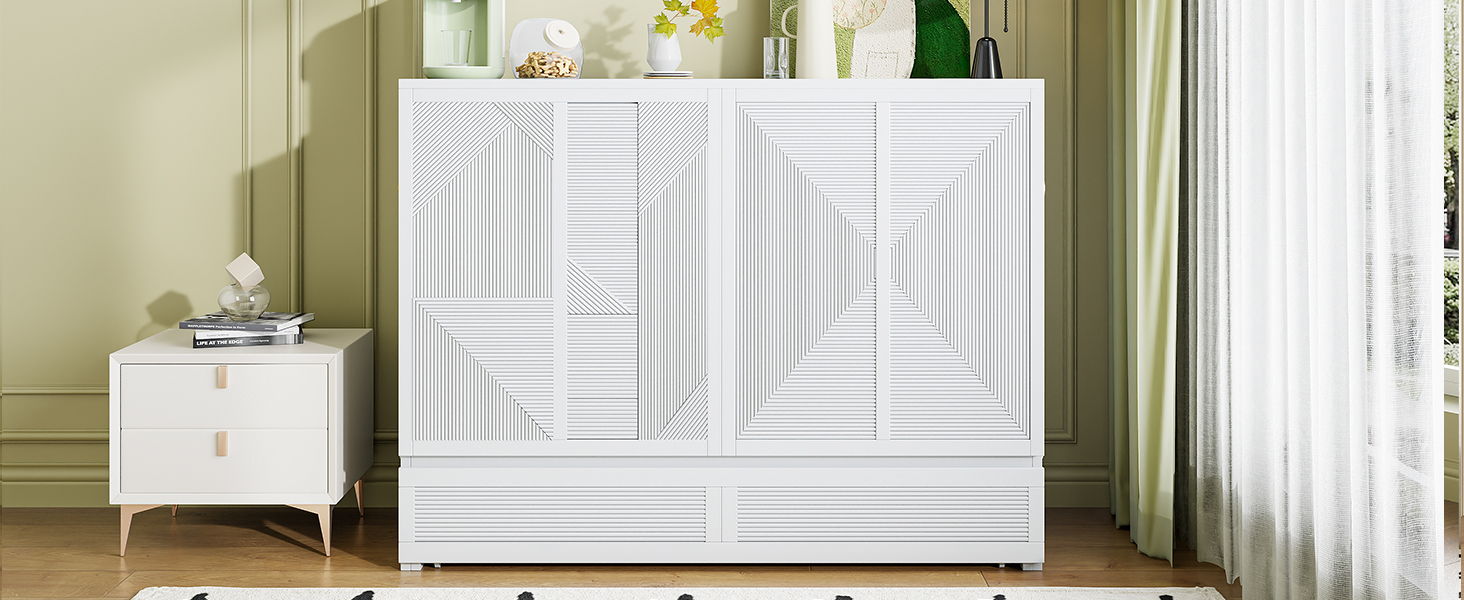 Murphy Bed With Large Drawer, USB Ports And Outlets