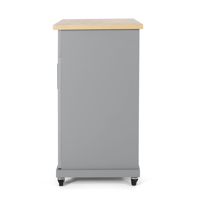 Negley - Contemporary Kitchen Cart With Wheels - Gray