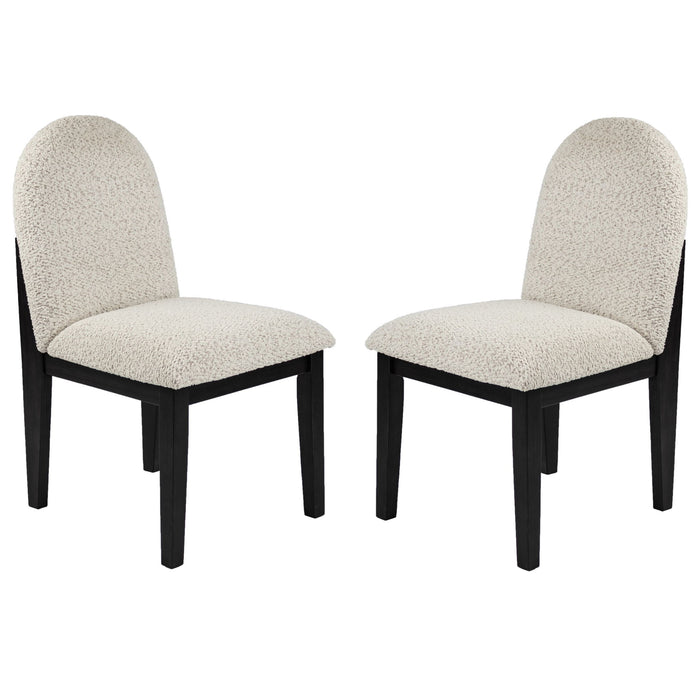 7 Piece Dining Set, Table And 6 Side Chairs, Table With Trestle Base - Black / Charcoal / White