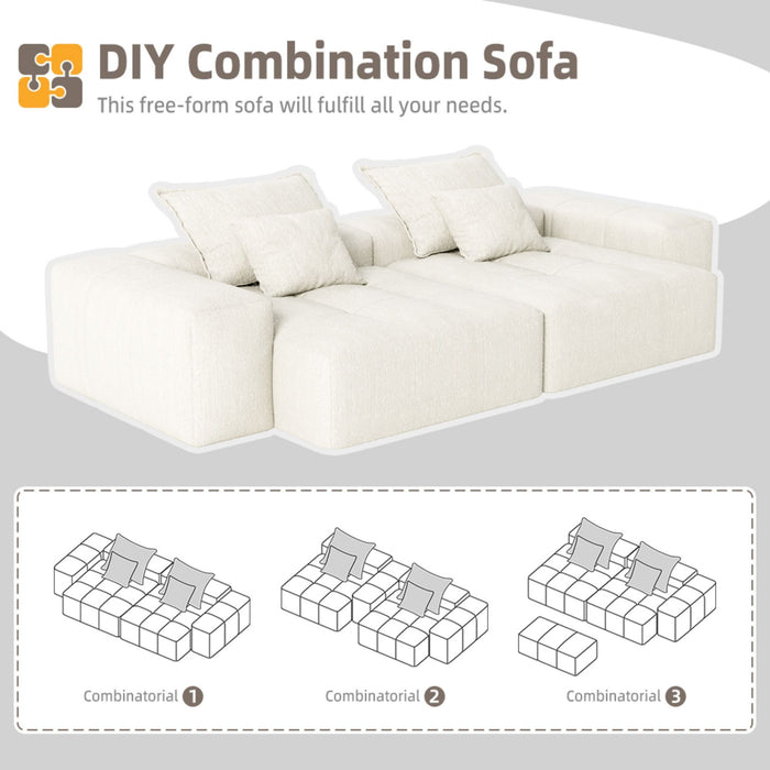 Modern Oversized Diy Combination Modular Sectional Sofa With Pillows