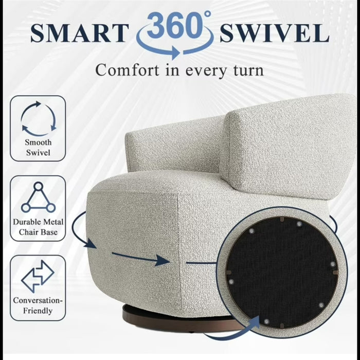Swivel Barrel Accent Oversized Club Chair