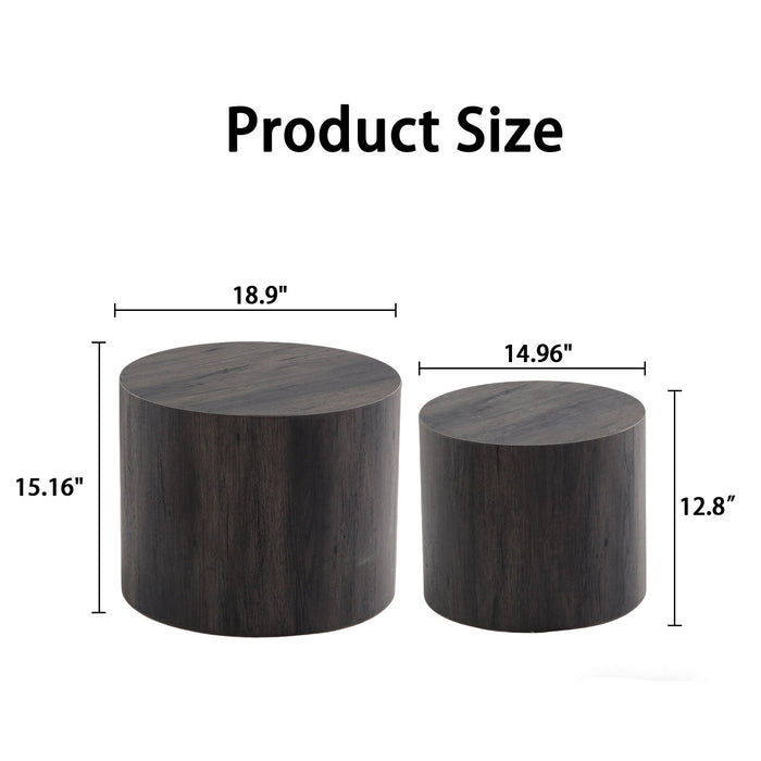 Modern Round Nesting Coffee Table (Set of 2)